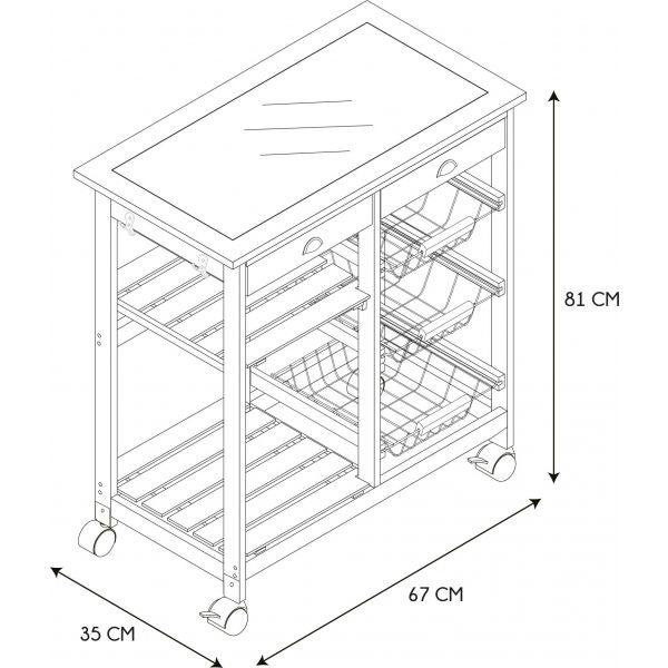 Desserte de cuisine à roulettes Bistrot - CMP-3433