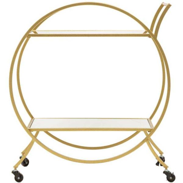 Desserte en métal doré et verre Trolley 70 x 36.5 x 78 cm - 139