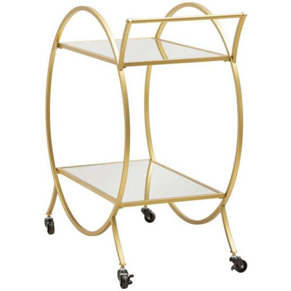 Desserte en métal doré et verre Trolley 70 x 36.5 x 78 cm - 5