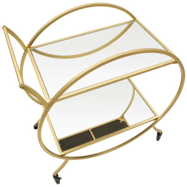 Desserte en métal doré et verre Trolley 70 x 36.5 x 78 cm - 6