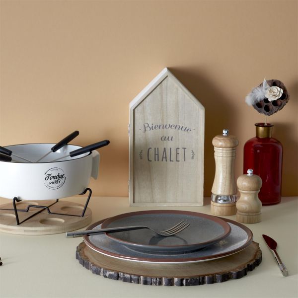 Dessous d'assiette en bois Bienvenue au chalet (Lot de 6) - 6