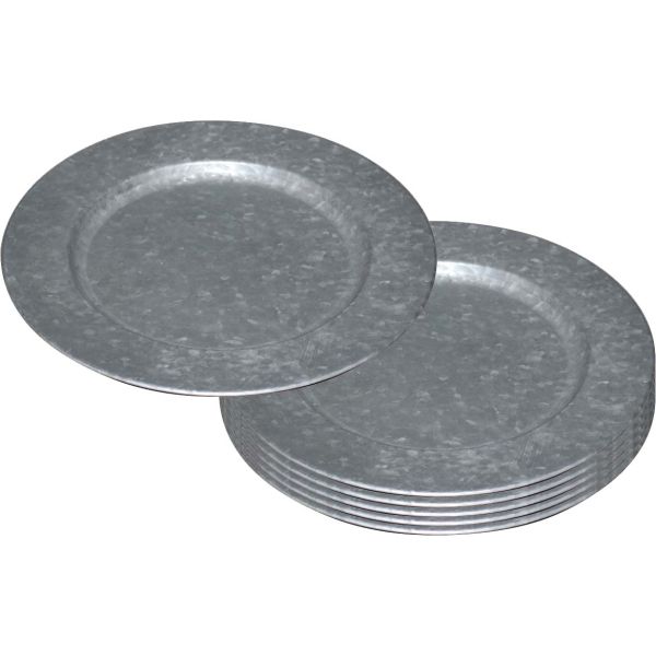 Dessous d'assiette en métal galvanisé (Lot de 6)