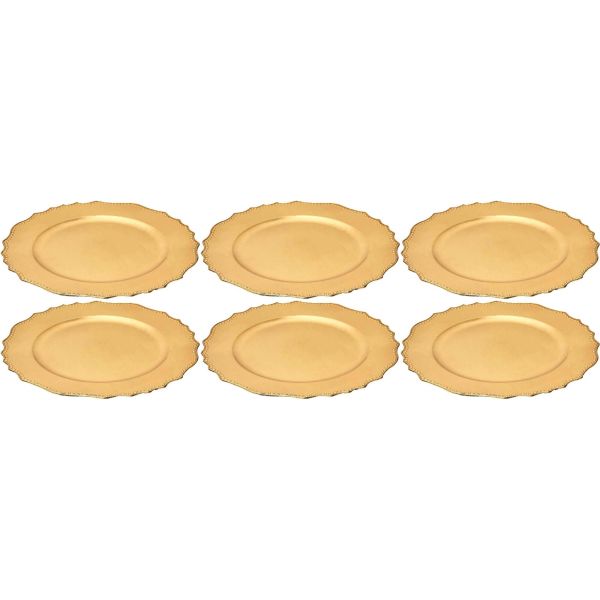 Dessous d'assiette en plastique doré Royal (Lot de 6)