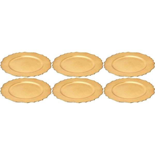 Dessous d'assiette en plastique doré Royal (Lot de 6)