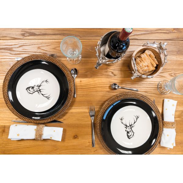 Dessous d'assiette en rotin et cannage (Lot de 6) - 7