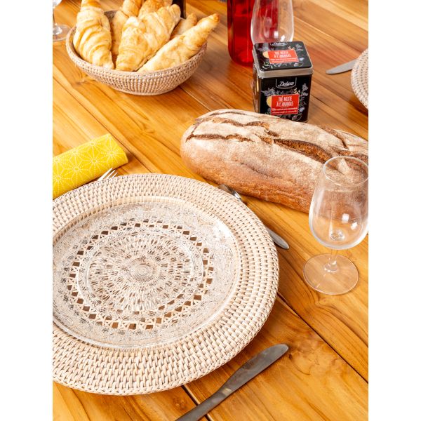 Dessous d'assiette en rotin et cannage - AUBRY GASPARD