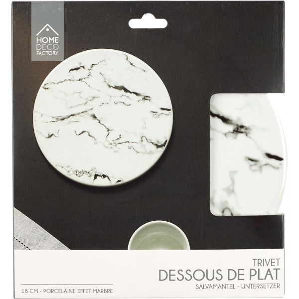 Dessous de plat en porcelaine effet marbre 18 cm - 5