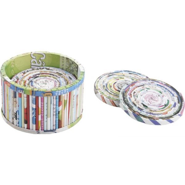 Dessous de verre en papier recyclé (Lot de 6)