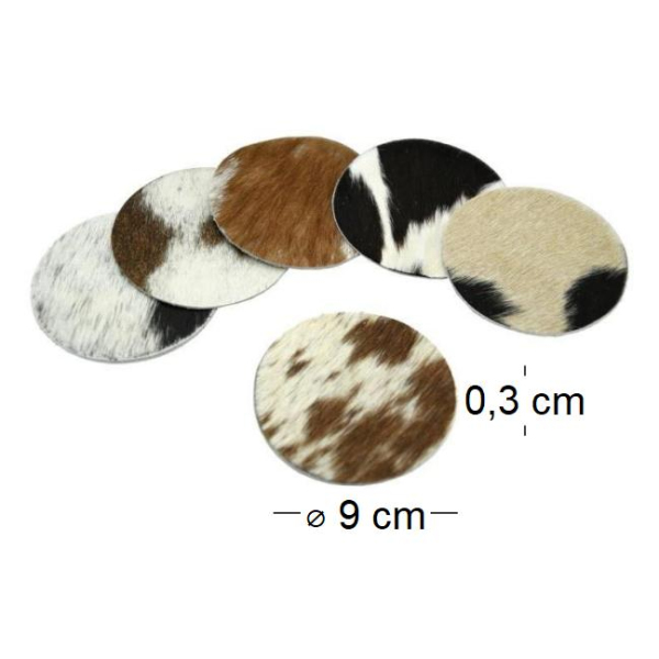 Dessous de verre en peau de vache (Lot de 6) - AUB-4386