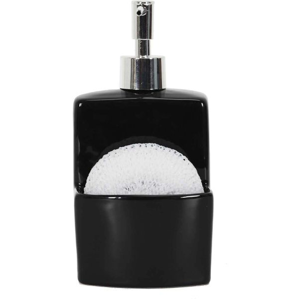 Distibuteur de savon en grès avec porte-éponge intégré - CMP-4350