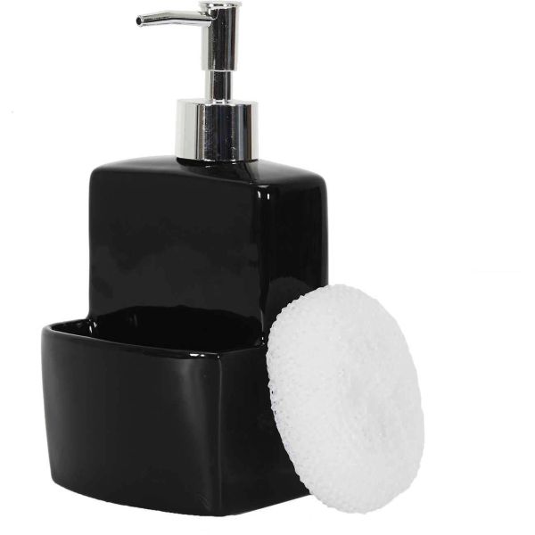 Distibuteur de savon en grès avec porte-éponge intégré - 12,90