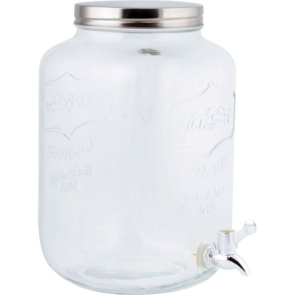Distributeur en verre avec couvercle et robinet