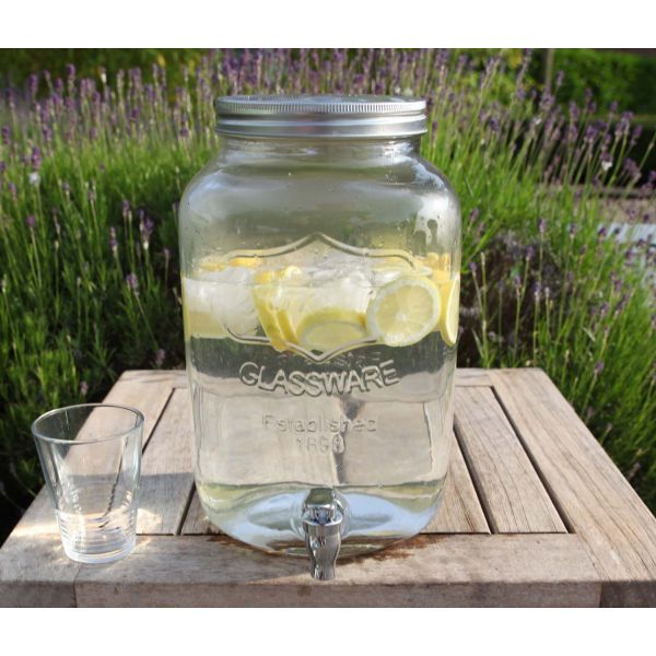 Distributeur en verre avec couvercle et robinet - 5