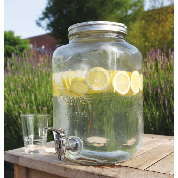 Distributeur en verre avec couvercle et robinet - ESSCHERT DESIGN