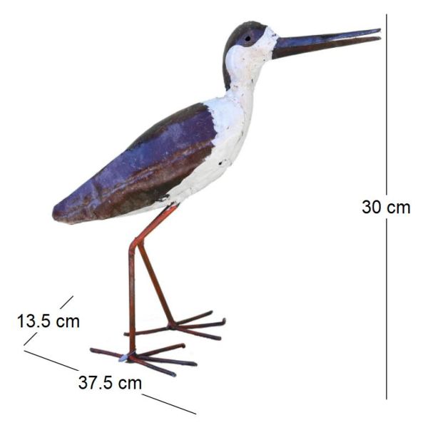 Echassier en métal recyclé - ARR-0111