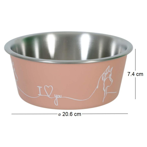 Ecuelle antidérapante rose pour chiens Love dog - ZOLUX