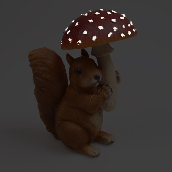 Ecureuil avec champignon en résine 15 x 11 x 21 cm - Farmwood animals