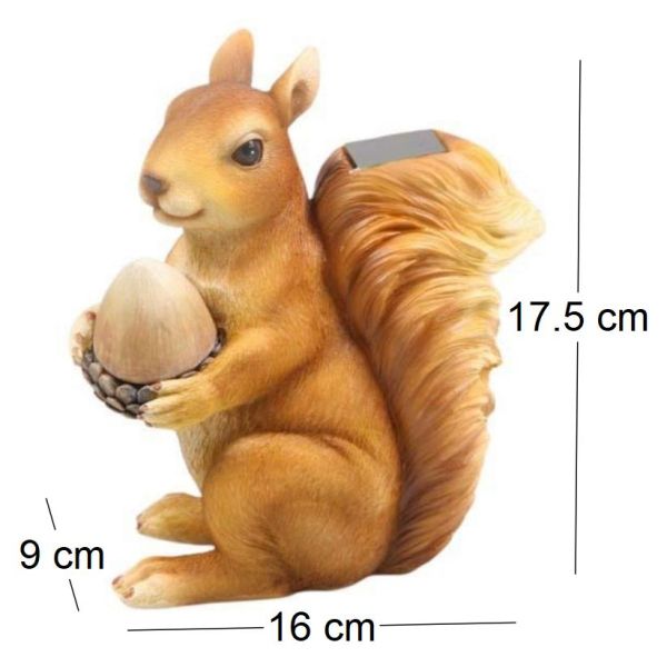 Ecureuil en résine avec gland lumineux - IMH-0353