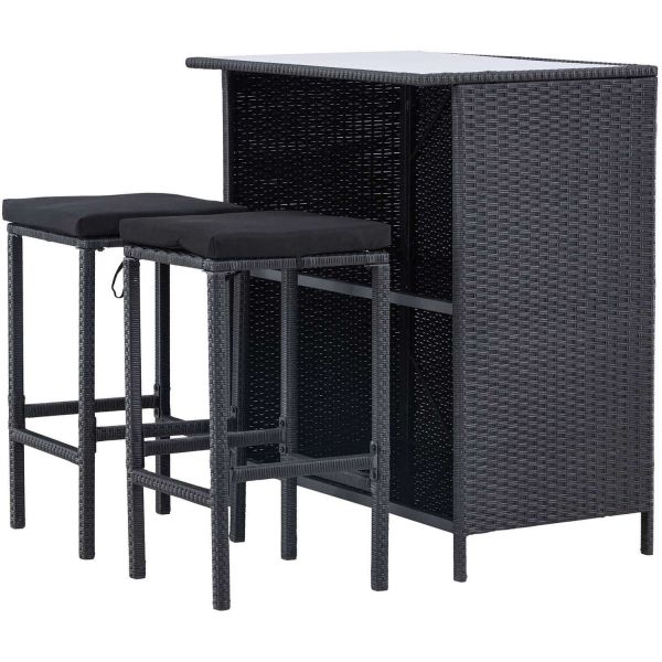 Ensemble bar et 2 tabourets de jardin Knock - VENTURE HOME