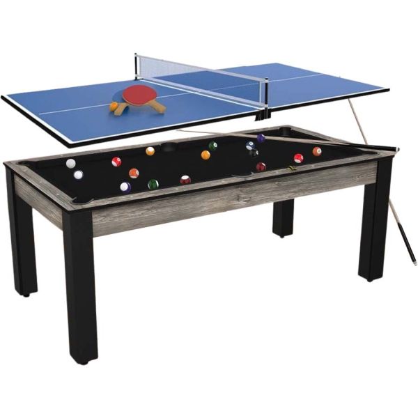 Ensemble billard convertible table à manger/pingpong et accessoires