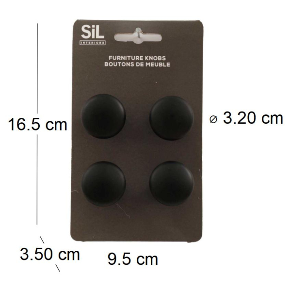 Ensemble de 4 boutons de meuble en alu - SIL