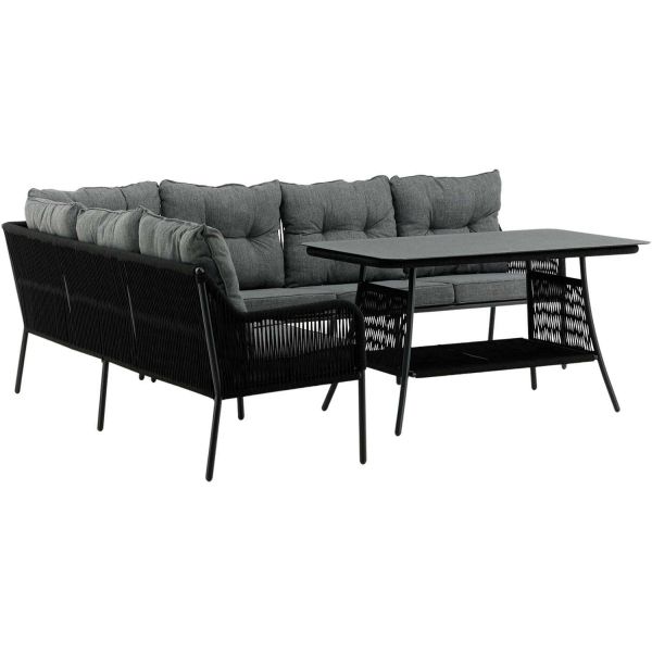 Ensemble canapé d'angle et table basse de jardin Berlin - 1119,20