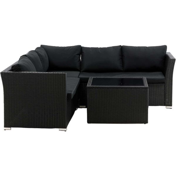 Ensemble canapé d'angle et table basse en résine tressée Haiti - 5