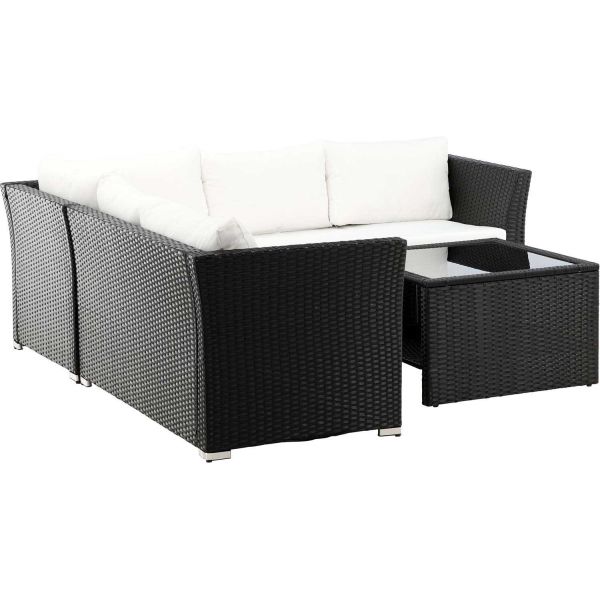 Ensemble canapé d'angle et table basse en résine tressée Haiti - 6