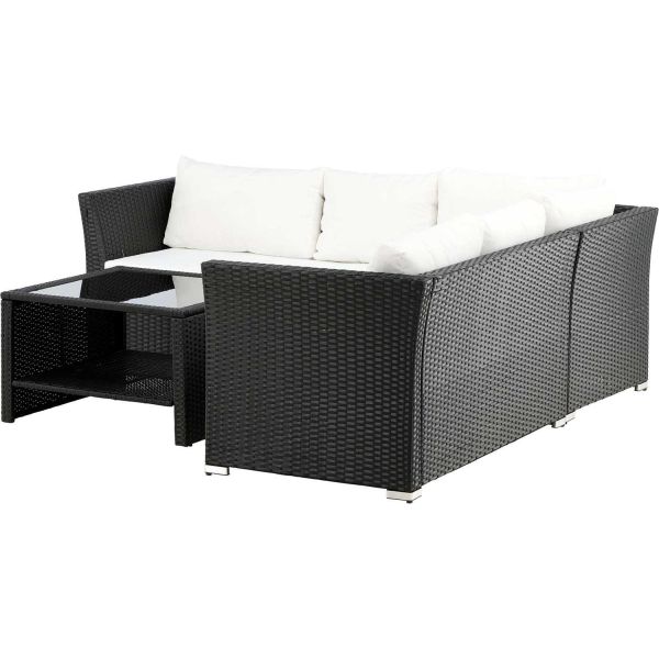Ensemble canapé d'angle et table basse en résine tressée Haiti - 7
