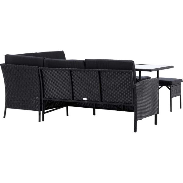 Ensemble canapé d'angle et table basse en résine tressée Knock - 5