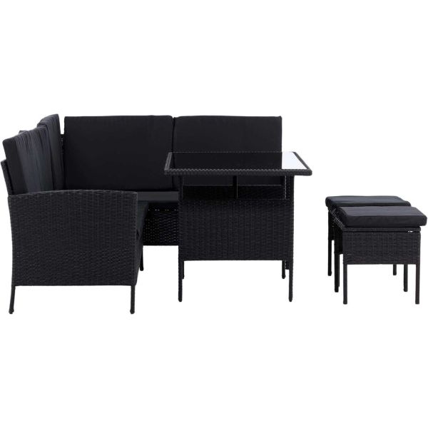 Ensemble canapé d'angle et table basse en résine tressée Knock - VENTURE HOME