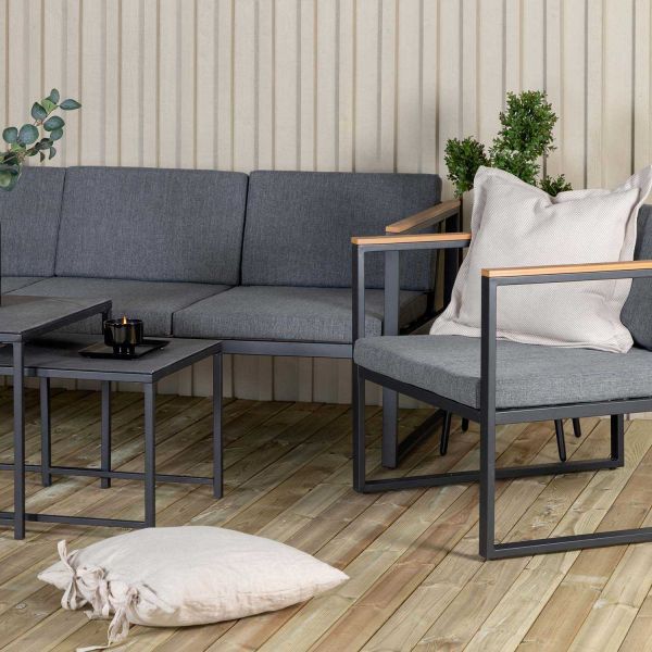 Ensemble canapé fauteuils et table basse de jardin Dakar - 8