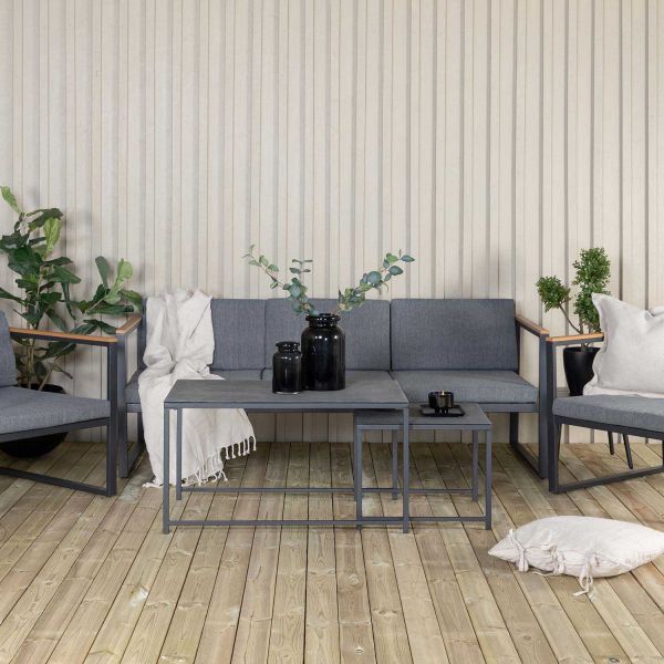 Ensemble canapé fauteuils et table basse de jardin Dakar