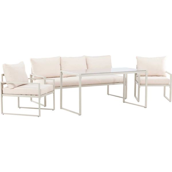 Ensemble canapé fauteuils et table de jardin Catania