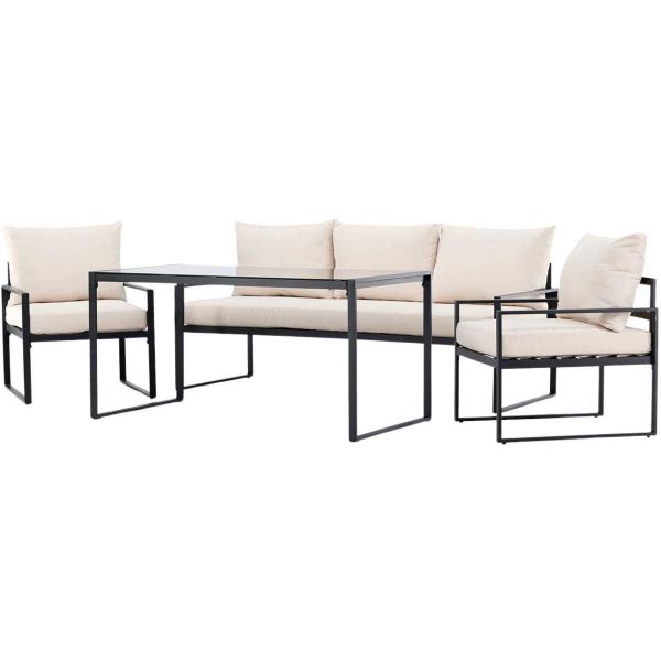 Ensemble canapé fauteuils et table de jardin Catania - VEN-0989