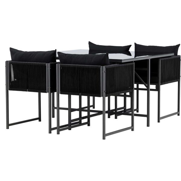 Ensemble 4 chaises et table de jardin Noto - 5