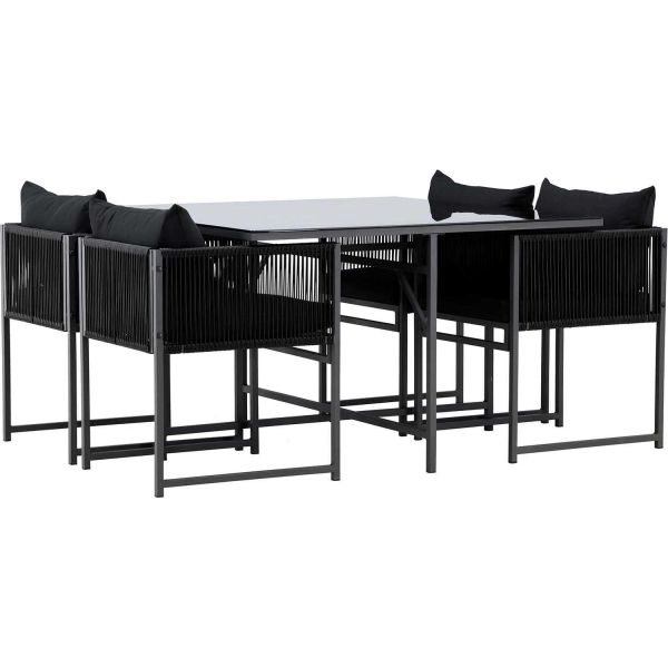 Ensemble 4 chaises et table de jardin Noto