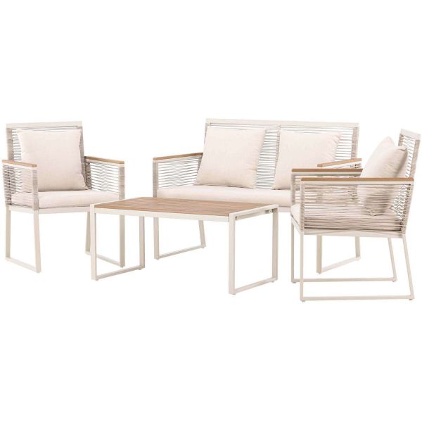 Ensemble détente canapé, fauteuils et table basse Dallas - VEN-0794