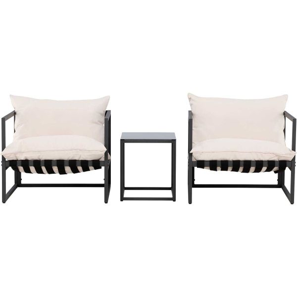 Ensemble fauteuils et table en acier Messina Lounge - VENTURE HOME