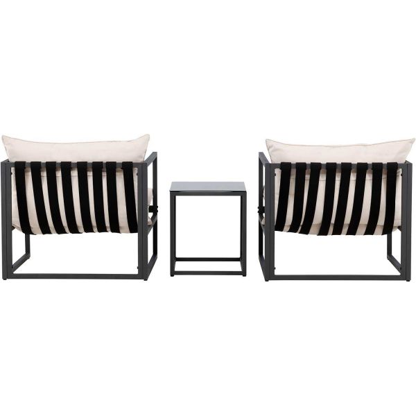 Ensemble fauteuils et table en acier Messina Lounge - VEN-0991