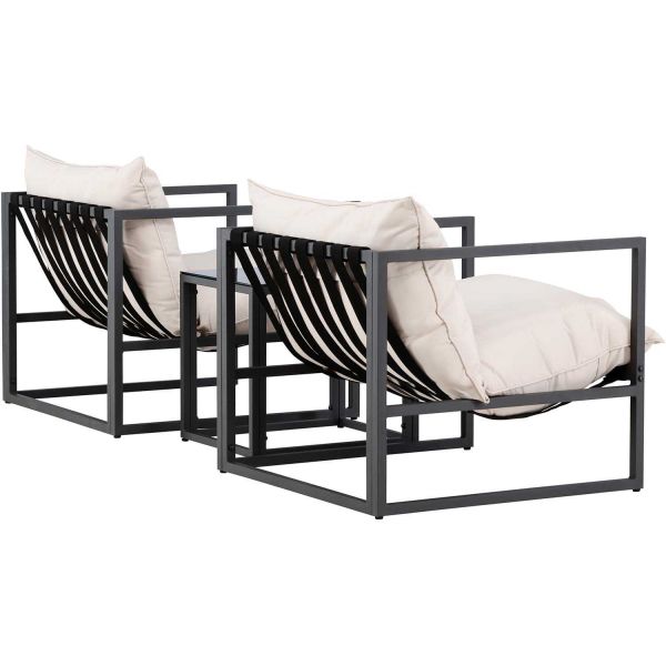 Ensemble fauteuils et table en acier Messina Lounge - 5