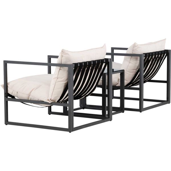 Ensemble fauteuils et table en acier Messina Lounge - 6