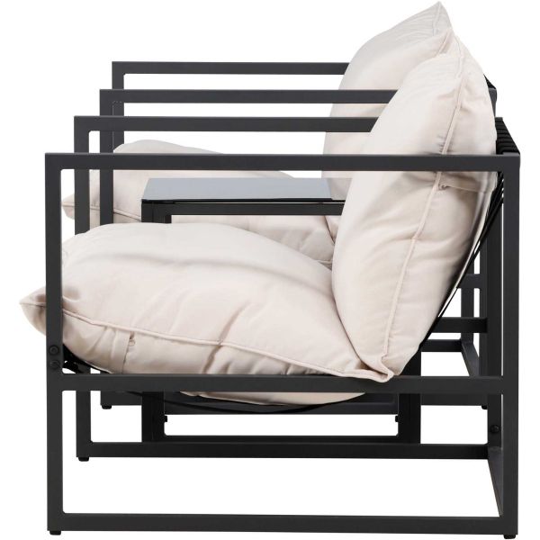 Ensemble fauteuils et table en acier Messina Lounge - 7