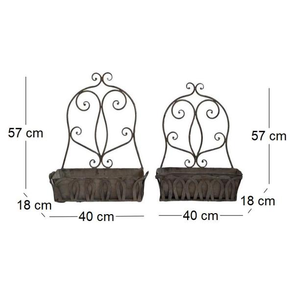 Ensemble jardinières murales en fer (Lot de 2) - LEG-0291