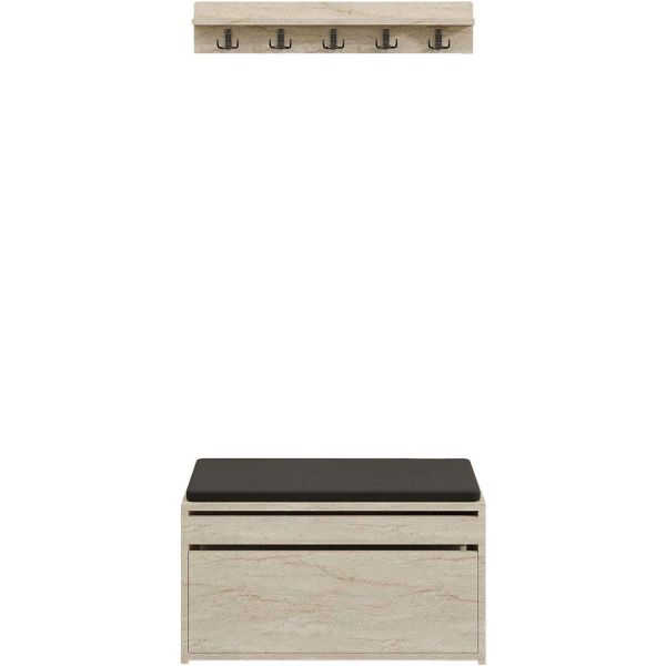 Ensemble meuble d'entrée et étagère avec patères Boby
