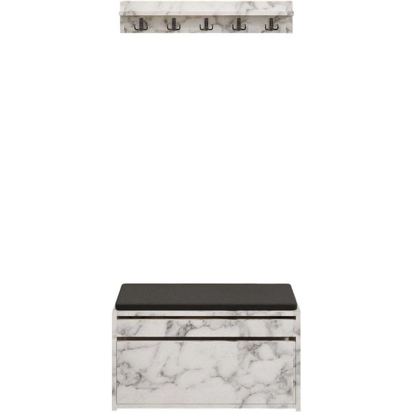 Ensemble meuble d'entrée et étagère avec patères Boby