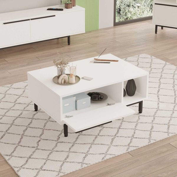 Ensemble meuble TV et table basse en aggloméré et métal Tilly - 5