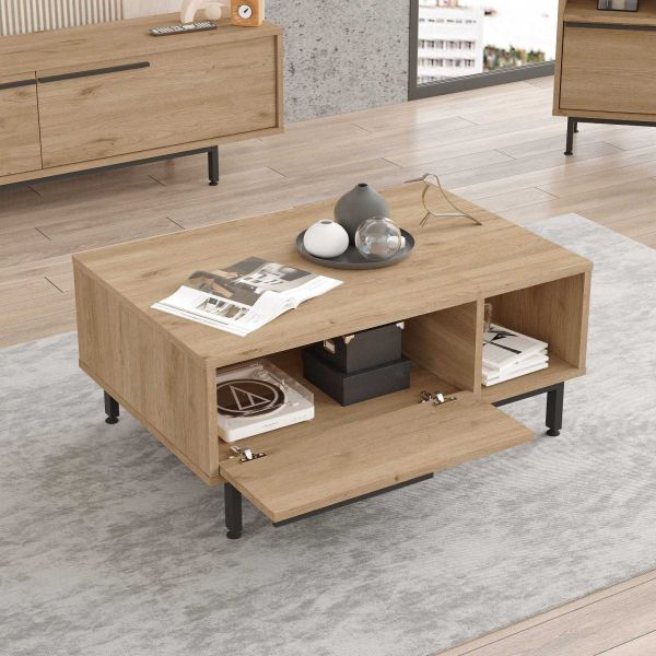 Ensemble meuble TV et table basse en aggloméré et métal Tilly - 5