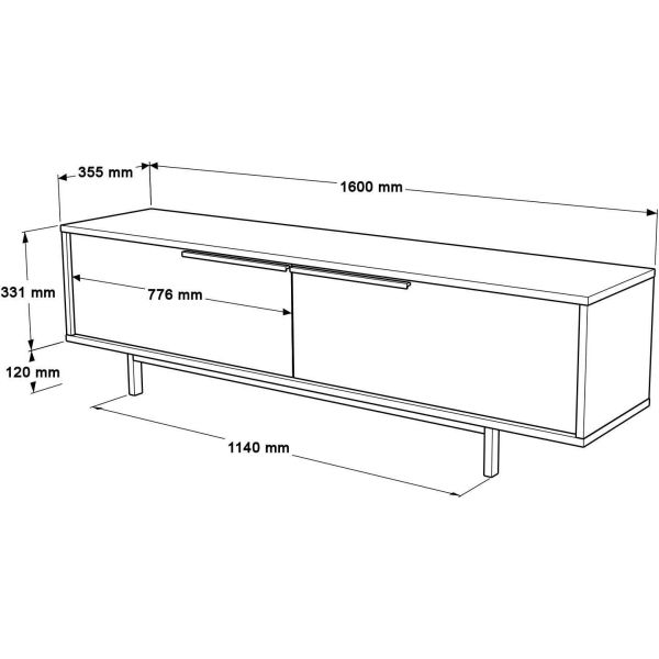 Ensemble meuble TV et table basse en aggloméré et métal Tilly - ASI-1160