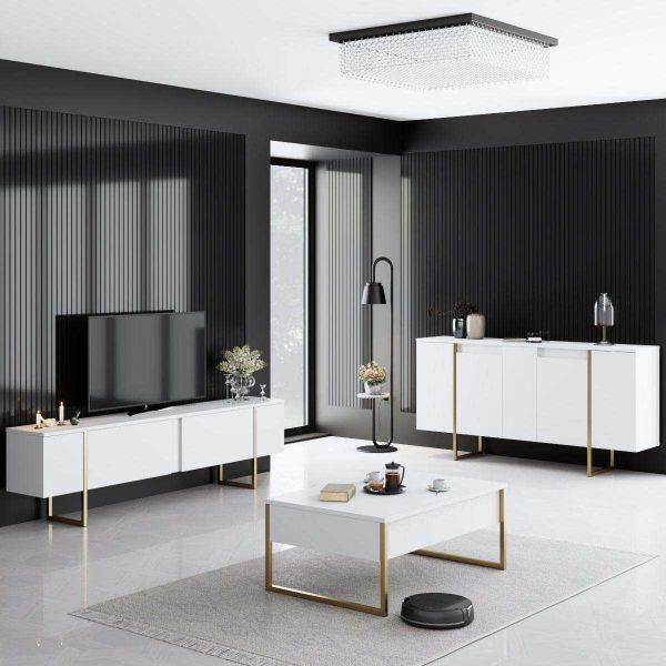 Ensemble meubles de salon en aggloméré Luxe - HANAH HOME